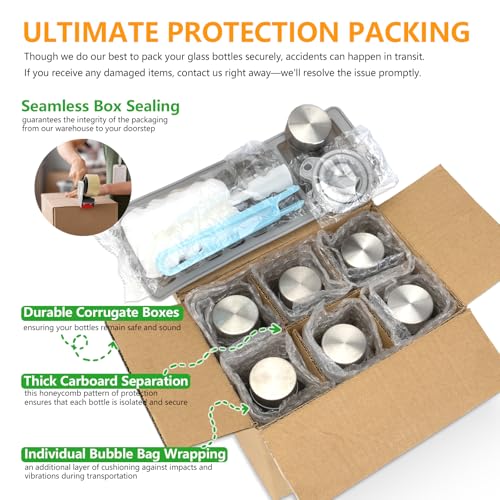 Glass Water Bottles with Stainless Steel Lids 24 oz