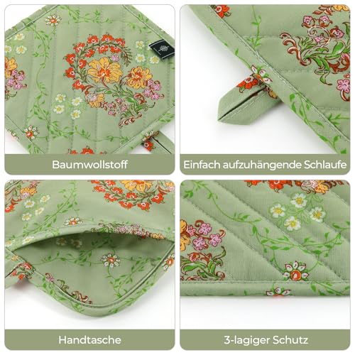 Pot Holders for Kitchen Heat Resistant Hot Pads for Countertops Oven Pot Holders Cotton Potholders for Kitchen Cooking Baking
