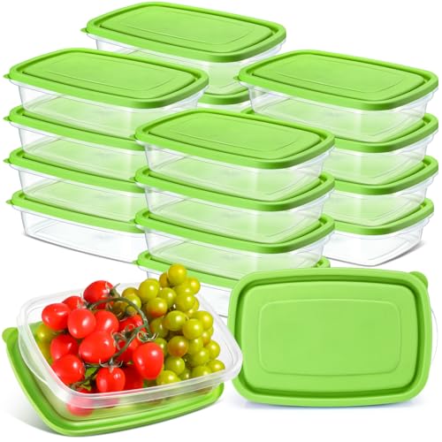 18 Pcs 33 oz Plastic Food Storage Containers with Lids (Green)