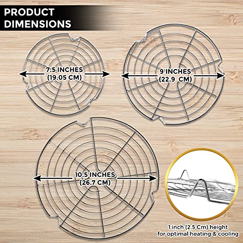 Round Cooling Rack Stainless Steel Steamer Rack Set of 3