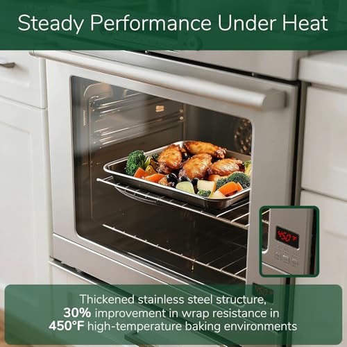 18 0 Stainless Steel Baking Sheet with Cooling Rack (9.25 × 6.89 × 1 inch)