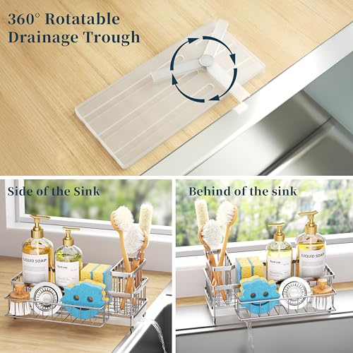 Sponge Holder for Kitchen Sink (Silver / X-Large)