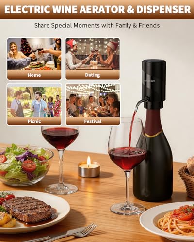 Electric Wine Aerator Pourer (Pure Black / Electric Wine Aerator Set)