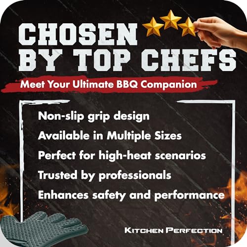 XL Silicone Smoker BBQ Gloves (Dark Green / X-Large)