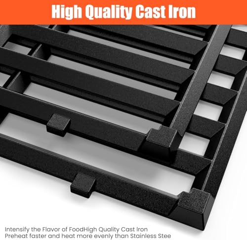 18.7 Inch Cast Iron Grill Grates for Weber Genesis II 400 Series (18.75" Weber Genesis II 400)