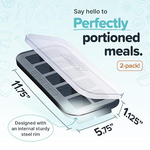 2 Tbsp Silicone Freezer Molds with Lids (2-Pack / Charcoal)