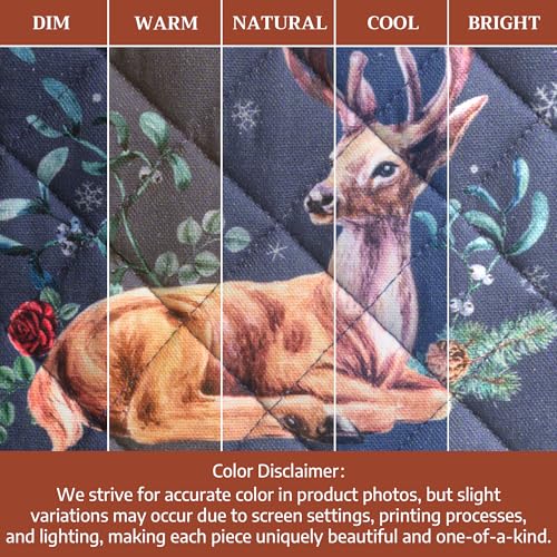 Maison d'Hermine Oven Gloves 100% Cotton Oven Mitt (086 - Christmas Joy / 7.5" x 13" (Oven Mitt))
