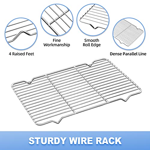 Baking Sheet with Wire Rack Set (12.4 x 10 x 1 inch)