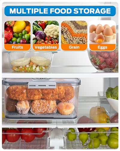 Bread Box 2 Pack Bread Storage Container Airtight Recording Time Bread Box for Kitchen Countertop Plastic Bread Keeper with Lid for Homemade Bread (Grey)