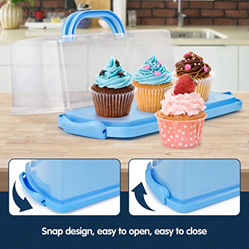 2 Pack Plastic Rectangular Bread Box with Clear Lid
