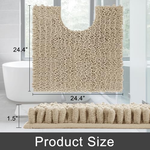 Toilet Rug U Shaped Washable 24x24 Inch