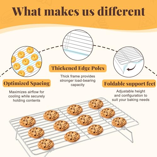 3 Tier Stackable Cooling Racks for Cooking and Baking