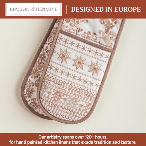 Double Oven Mitts 100% Cotton Double Oven Glove (121 - Allure / 7" x 35" (Double Oven Mitt))
