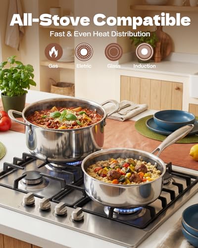 Hybrid Nonstick Cookwre Set (Silver)