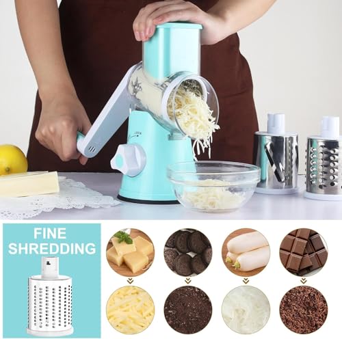 Cambom Rotary Cheese Grater Hand Crank Cheese Shredder for Fresh Cheese