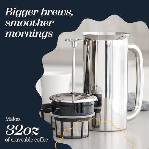 P7 French Press (32 oz / Polished Stainless Steel)