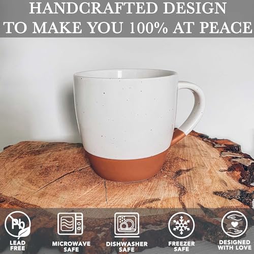 Ceramic Large Latte Mug Set of 4 (Vanilla White)