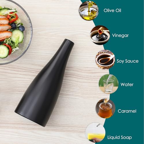 16 Oz Ceramic Olive Oil Dispenser Bottle (16 Ounces / Black)