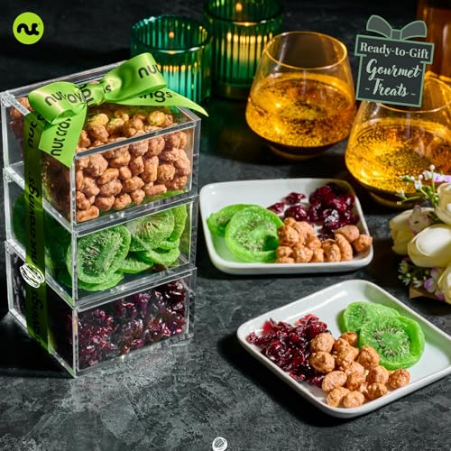 Dried Fruits & Mixed Nuts Acrylic Tower (Lucite Fruit & Nut Assortment)