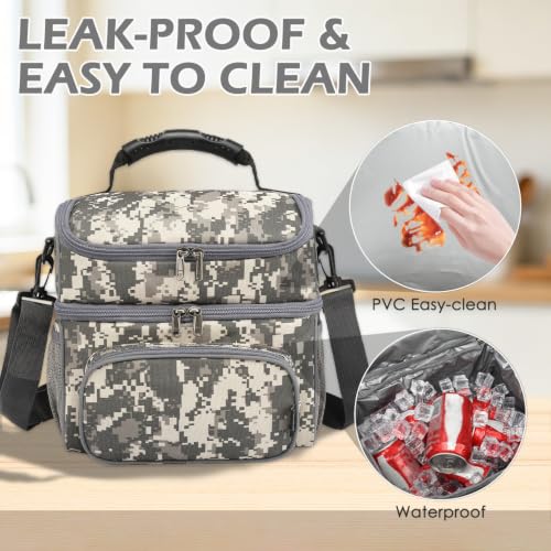 Double Layer Cooler Insulated Lunch Bag Adult Lunch Box Large Tote Bag for Men (2 Count)
