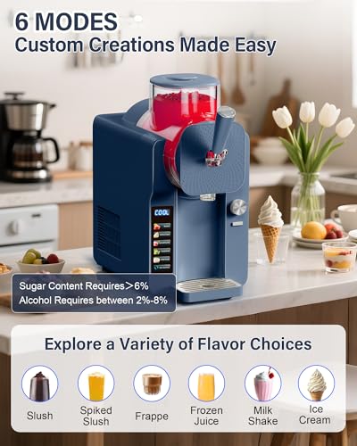 Slush Machine & Ice Cream Maker Machine 2 (75OZ 2-IN-1 - Blue)
