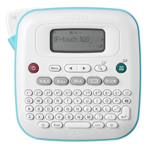 P-Touch PT-N20 Personal Desktop Label Maker, Portable, Handheld and Prints, P-Touch Btag ~½” (12mm) Wide Color Personalized Label Tapes