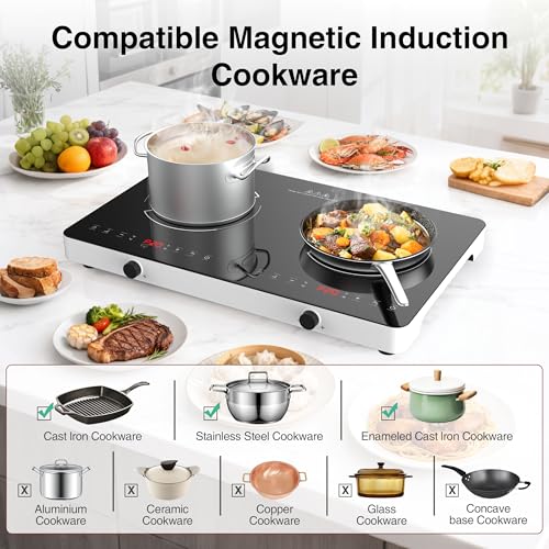 Double Induction Cooktop (24 Inch Black&White)