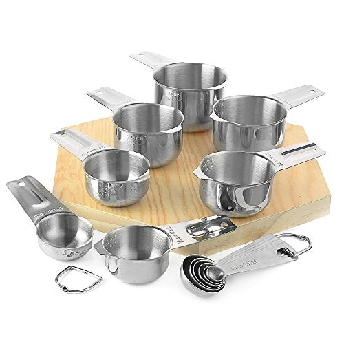 Stainless Steel Measuring Cups and Spoons Set