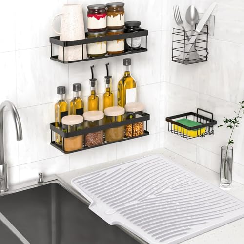 Silicone Dish Drying Mat for Kitchen Counter (White-1pc / 20" x 15")
