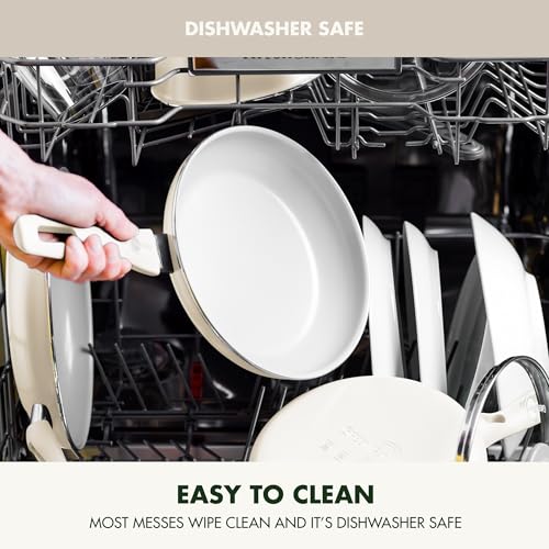 Dover Healthy Ceramic Nonstick (12 Piece Cookware Set / Cream White)
