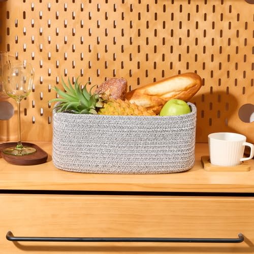 Small Storage Baskets for Organizing (4pcs-L13xW8.5xH5.1" / Grey)