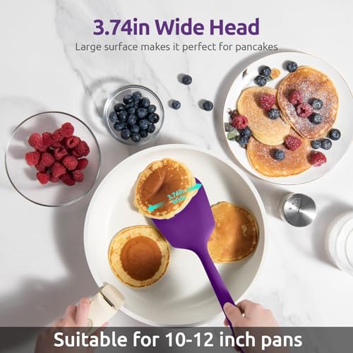 Silicone Turner Cooking Spatula (Purple / 13.6 in)