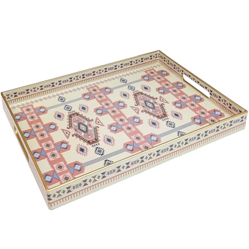 Plastic Serving Tray with Handles for Coffee Table (Multi N)