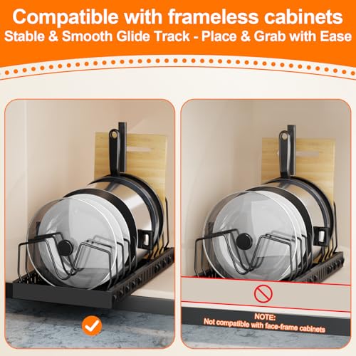 1 Pack 16.5" Deep Expandable Pots and Pans Organizer Under Cabinet (1 Pack)
