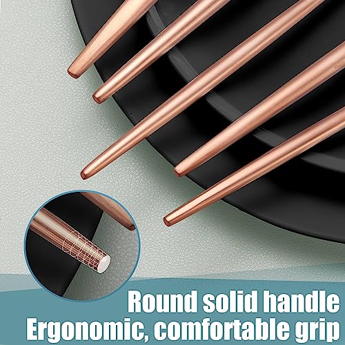 Matte Rose Gold Silverware Set for 6 (Rose Gold / 30 Pieces Set)
