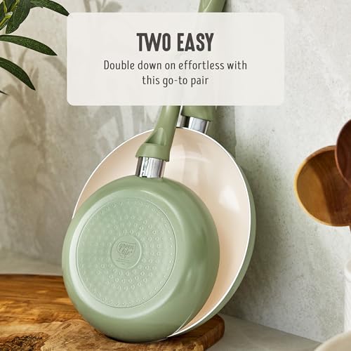 2 Piece 8" & 10" (8" and 10" Frying Pan Skillet Set / Sage Green)