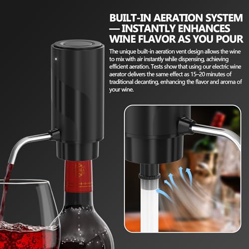 Fathers Day Gift Wine Aerator Electric Decanter (Basic / Space Black)