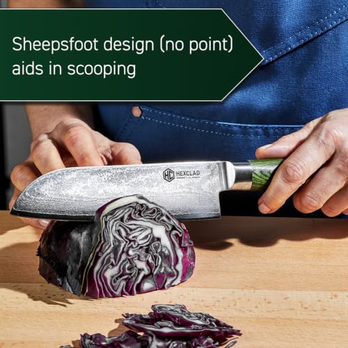 7" Japanese Damascus Stainless Steel Santoku Knife (7-Inch Santoku Knife)