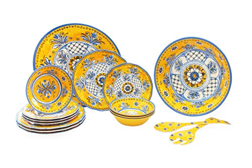 Luxury 16 Piece Melamine Dinnerware Set (Benidorm)