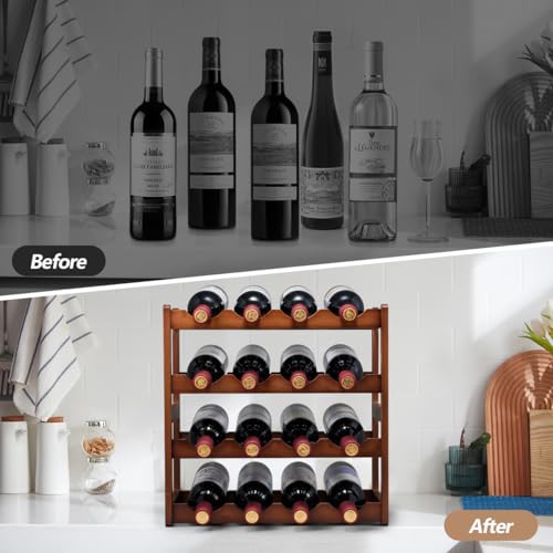 Bamboo Wine Rack (4 Tier Brown)