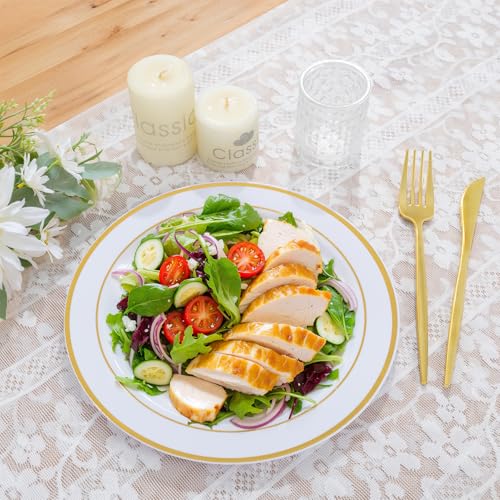 100PCS Gold Plastic Plates (Gold / 100 PCS)
