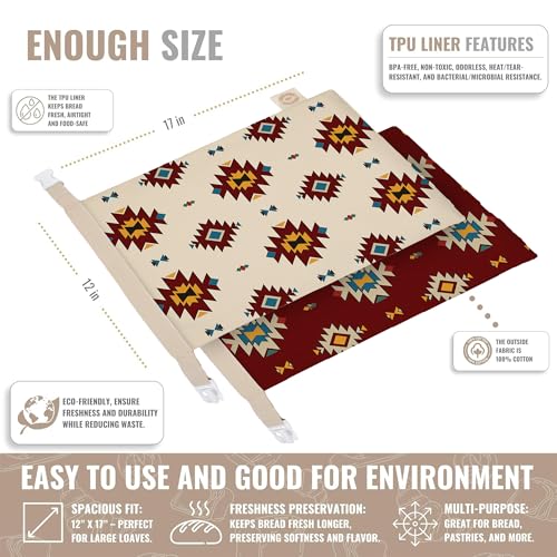 Reusable Bread Bag Set for Home Bakers (South Western)