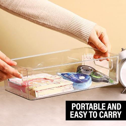 Clear Plastic Storage Bins (10.8 X 7.9 X 3.4)