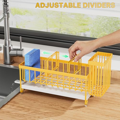 Sponge Holder for Kitchen Sink (Yellow - 9.25″)
