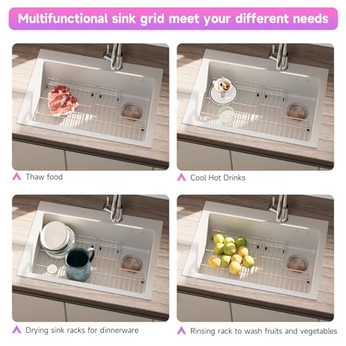 23.2'' x 11.6'' Stainless Steel Sink Protectors with Rubber Feet (1-Pack-23.2''x14.5'')