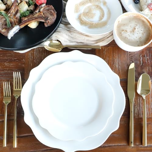Gold Silverware Set with Hexagon Handle 20 Pieces Service for 4 (Gold / 20 Pcs)