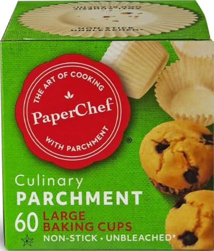 Large Parchment Baking Cups Nonstick Easy Release 60 Count (Large (Pack of 1))