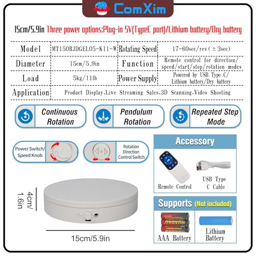 Motorized Rotating Display Stand Rotating Lazy Susan Electric Turntable for Display