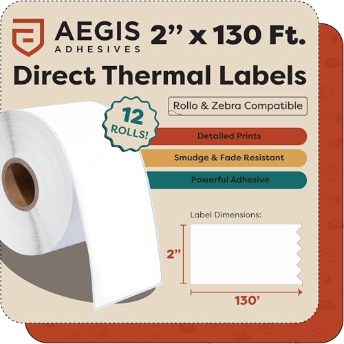 2" X 130 ft Direct Thermal Continuous Feed Labels (2" X 130')