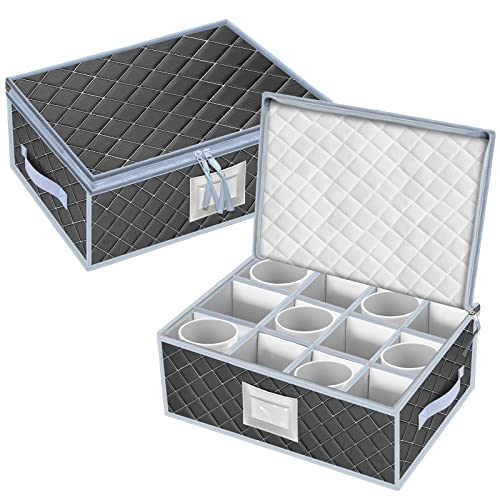 Mug and Cup Storage Box with Dividers (2 Count)